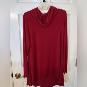 Cuddl Duds Red Cowl Neck Long Sleeve, L